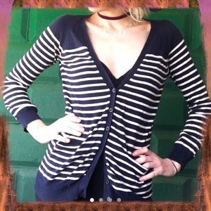 Olive&Oak striped button navy striped cardigan